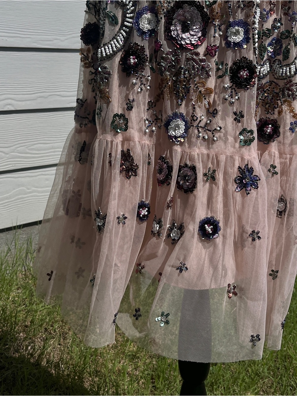Needle & Thread Pink Embellished Sequin Midi Dress - Picture 4 of 5